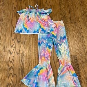 Tie dye bell bottom set